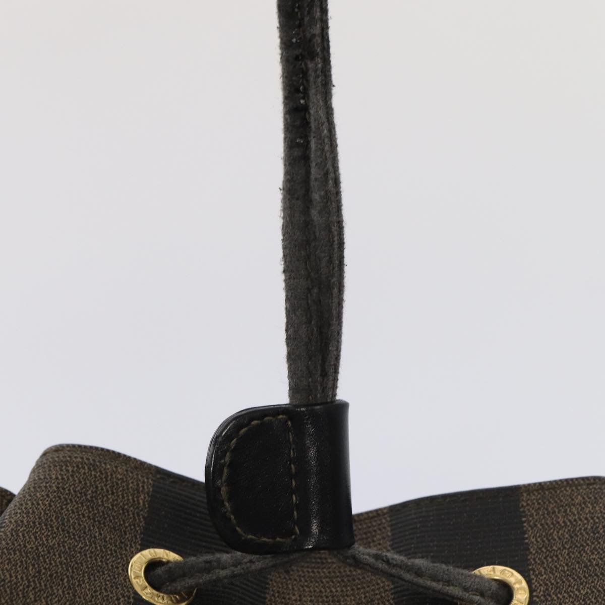 FENDI Pecan Canvas Backpack Brown Black goldep5348