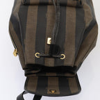FENDI Pecan Canvas Backpack Brown Black goldep5348