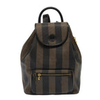 FENDI Pecan Canvas Backpack Brown Black goldep5348