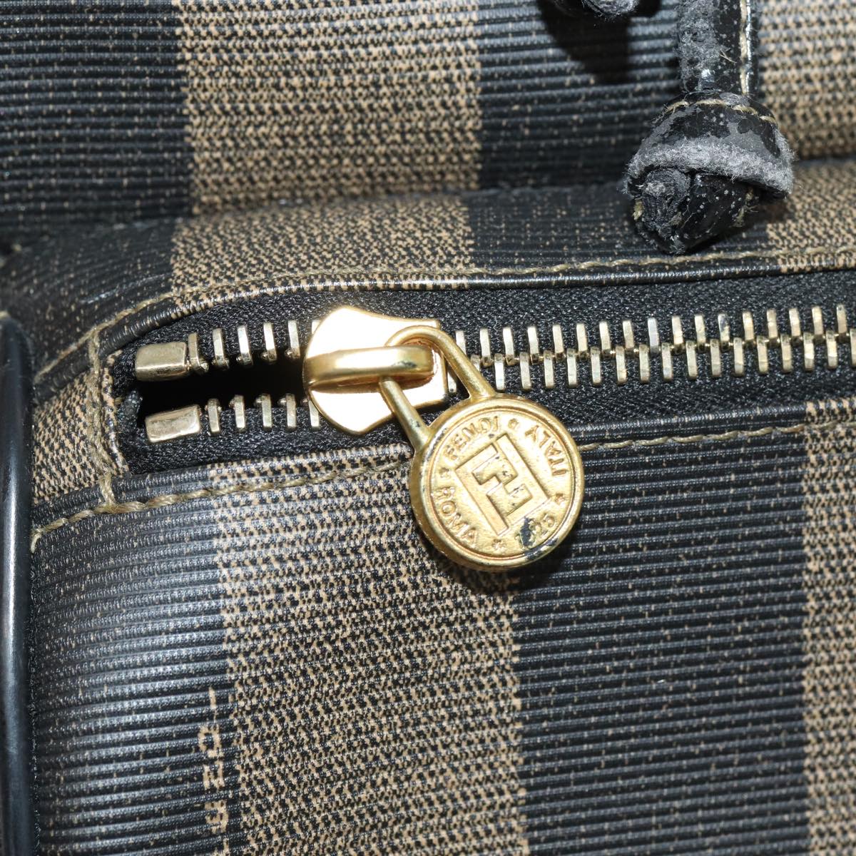 FENDI Pecan Canvas Backpack Brown Black goldep5348