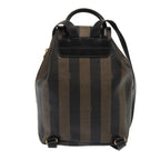 FENDI Pecan Canvas Backpack Brown Black goldep5348