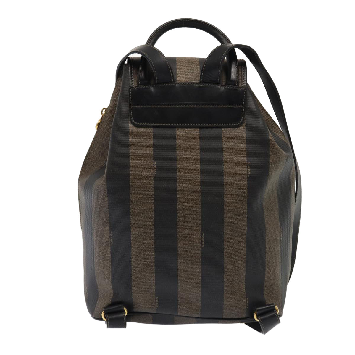 FENDI Pecan Canvas Backpack Brown Black goldep5348