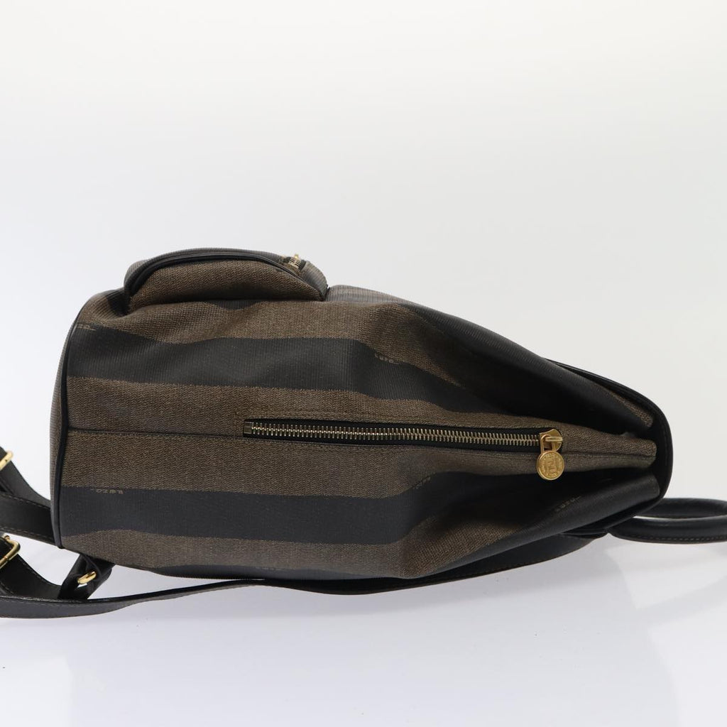 FENDI Pecan Canvas Backpack Brown Black goldep5348