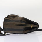 FENDI Pecan Canvas Backpack Brown Black goldep5348
