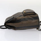 FENDI Pecan Canvas Backpack Brown Black goldep5348
