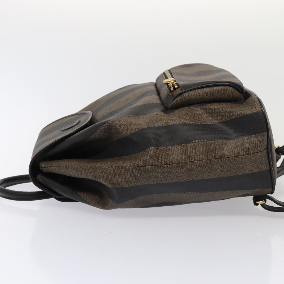 FENDI Pecan Canvas Backpack Brown Black goldep5348