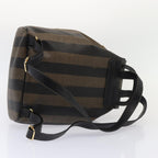 FENDI Pecan Canvas Backpack Brown Black goldep5348