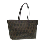 FENDI Zucca Canvas Tote Bag Brown Black goldep5351