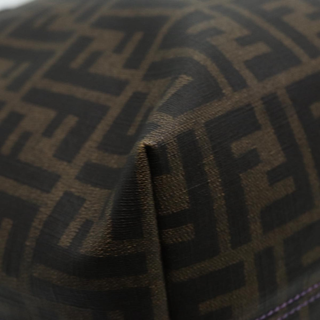 FENDI Zucca Canvas Tote Bag Brown Black goldep5351