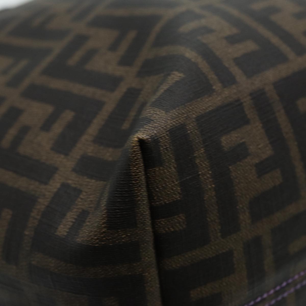 FENDI Zucca Canvas Tote Bag Brown Black goldep5351