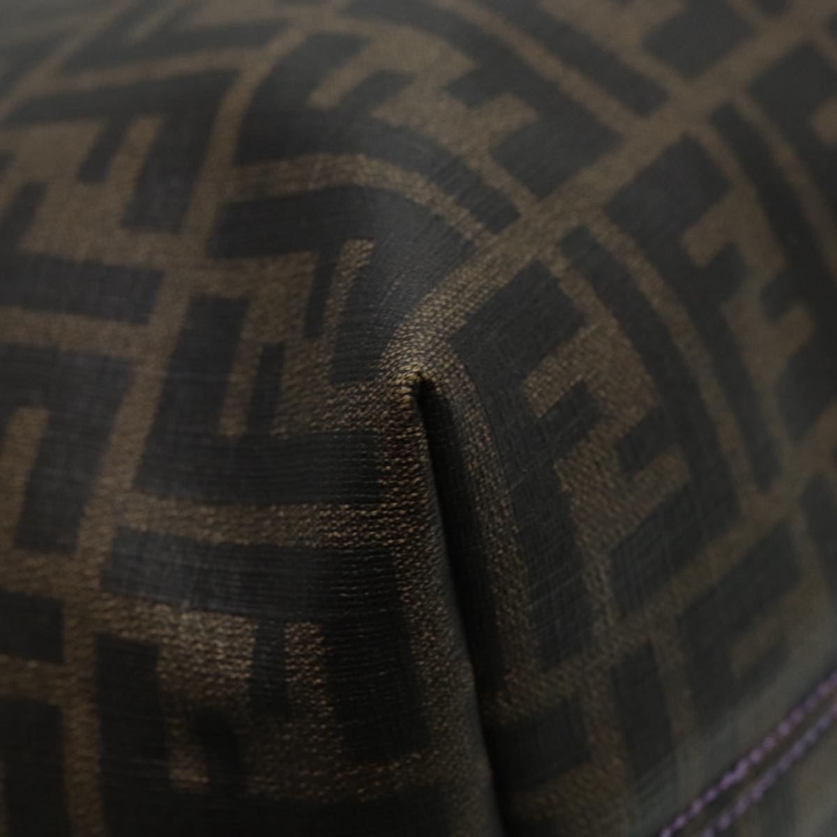 FENDI Zucca Canvas Tote Bag Brown Black goldep5351