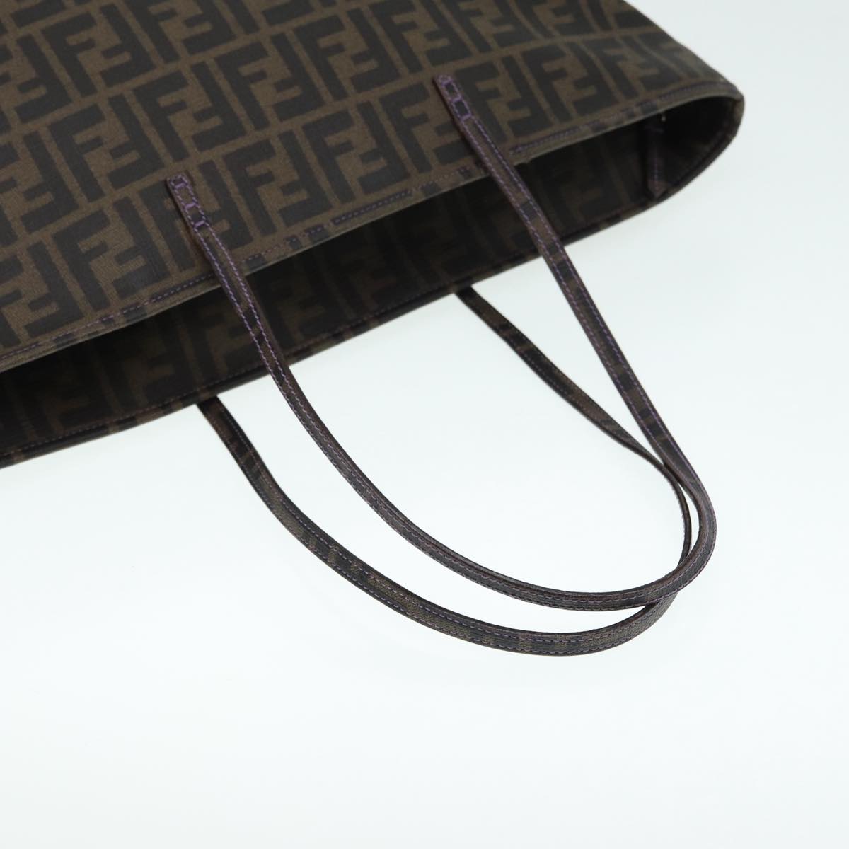 FENDI Zucca Canvas Tote Bag Brown Black goldep5351