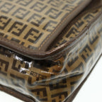 FENDI Zucchino Canvas Shoulder Bag Brown Goldep5363