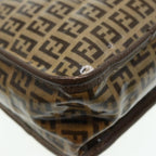 FENDI Zucchino Canvas Shoulder Bag Brown Goldep5363