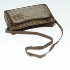 FENDI Zucchino Canvas Shoulder Bag Brown Goldep5363