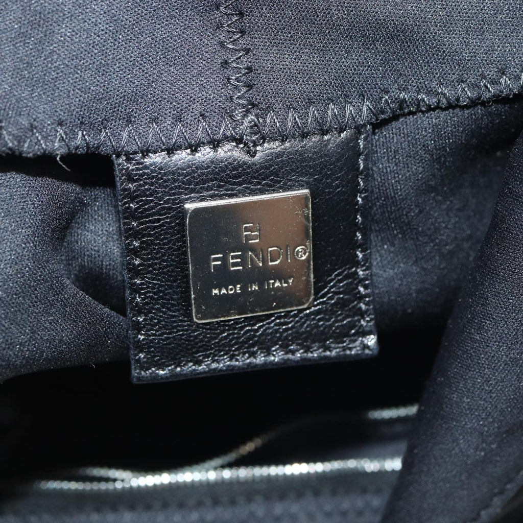 FENDI Mamma Baguette Shoulder Bag Nylon Black Silverep5381