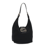FENDI Mamma Baguette Shoulder Bag Nylon Black Silverep5381