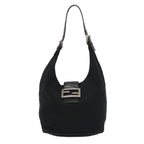 FENDI Mamma Baguette Shoulder Bag Nylon Black Silverep5381