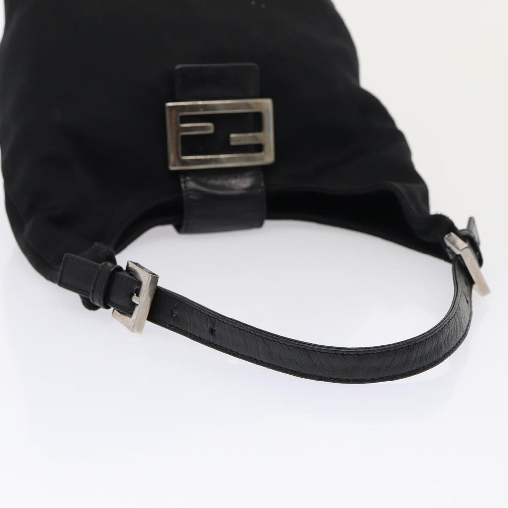 FENDI Mamma Baguette Shoulder Bag Nylon Black Silverep5381