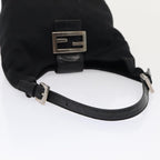 FENDI Mamma Baguette Shoulder Bag Nylon Black Silverep5381