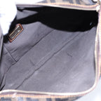 FENDI Zucca Canvas Shoulder Bag Brown Black goldep5455