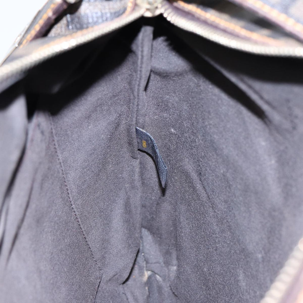 FENDI Zucca Canvas Shoulder Bag Brown Black goldep5455