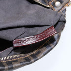 FENDI Zucca Canvas Shoulder Bag Brown Black goldep5455