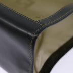 FENDI Tote Bag Nylon Leather Black Khaki goldep5485