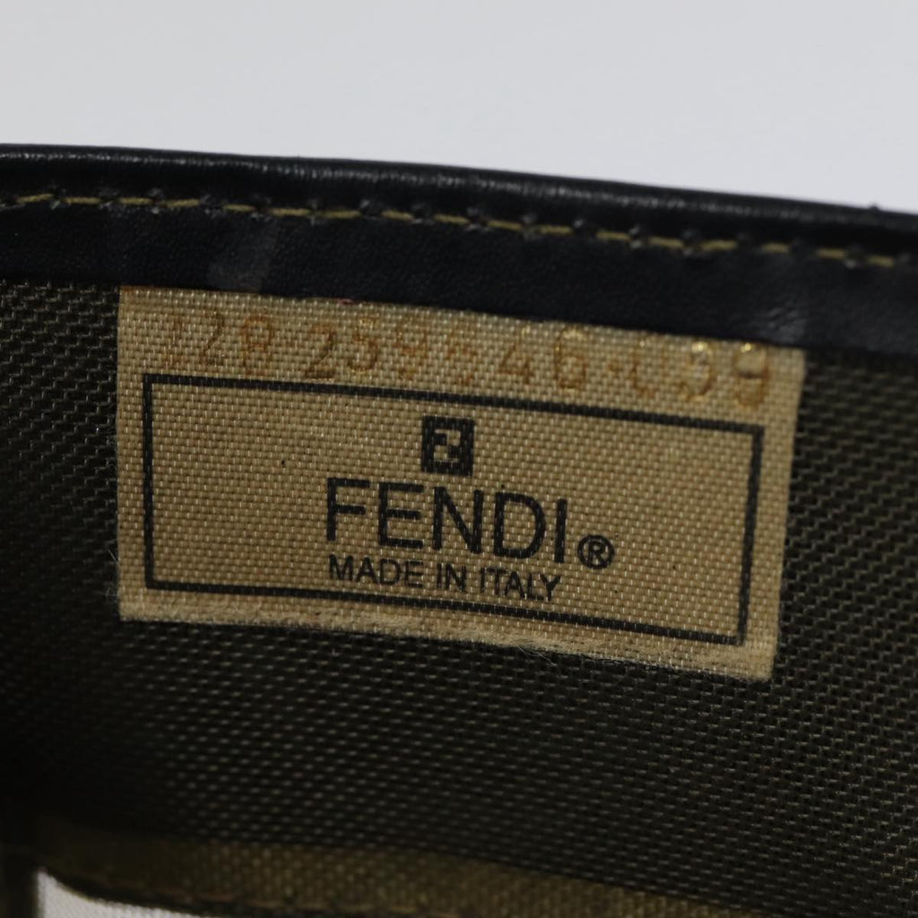 FENDI Tote Bag Nylon Leather Black Khaki goldep5485