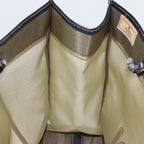 FENDI Tote Bag Nylon Leather Black Khaki goldep5485
