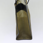 FENDI Tote Bag Nylon Leather Black Khaki goldep5485