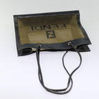 FENDI Tote Bag Nylon Leather Black Khaki goldep5485