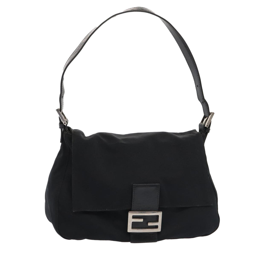 FENDI Mamma Baguette Shoulder Bag Nylon Black Silverep5493