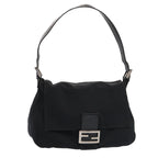 FENDI Mamma Baguette Shoulder Bag Nylon Black Silverep5493