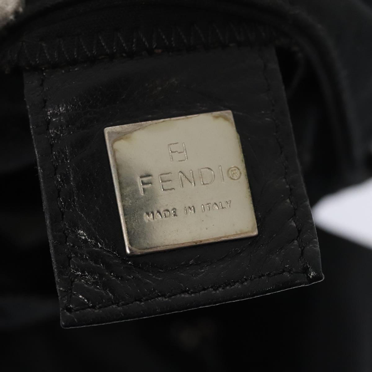 FENDI Mamma Baguette Shoulder Bag Nylon Black Silverep5493