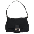 FENDI Mamma Baguette Shoulder Bag Nylon Black Silverep5493