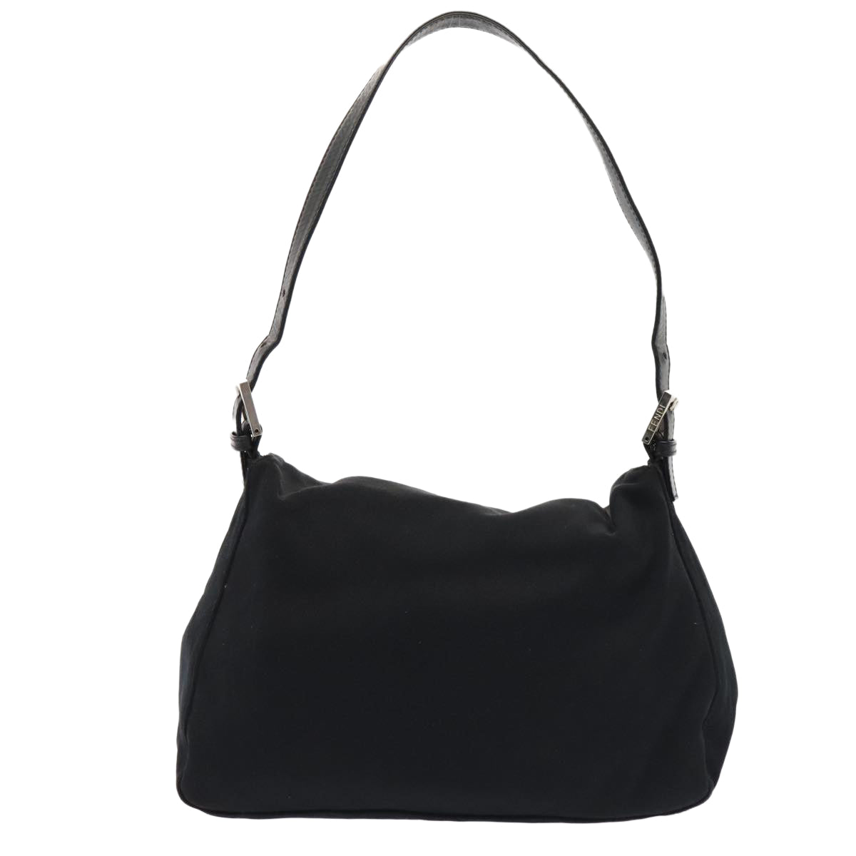 FENDI Mamma Baguette Shoulder Bag Nylon Black Silverep5493