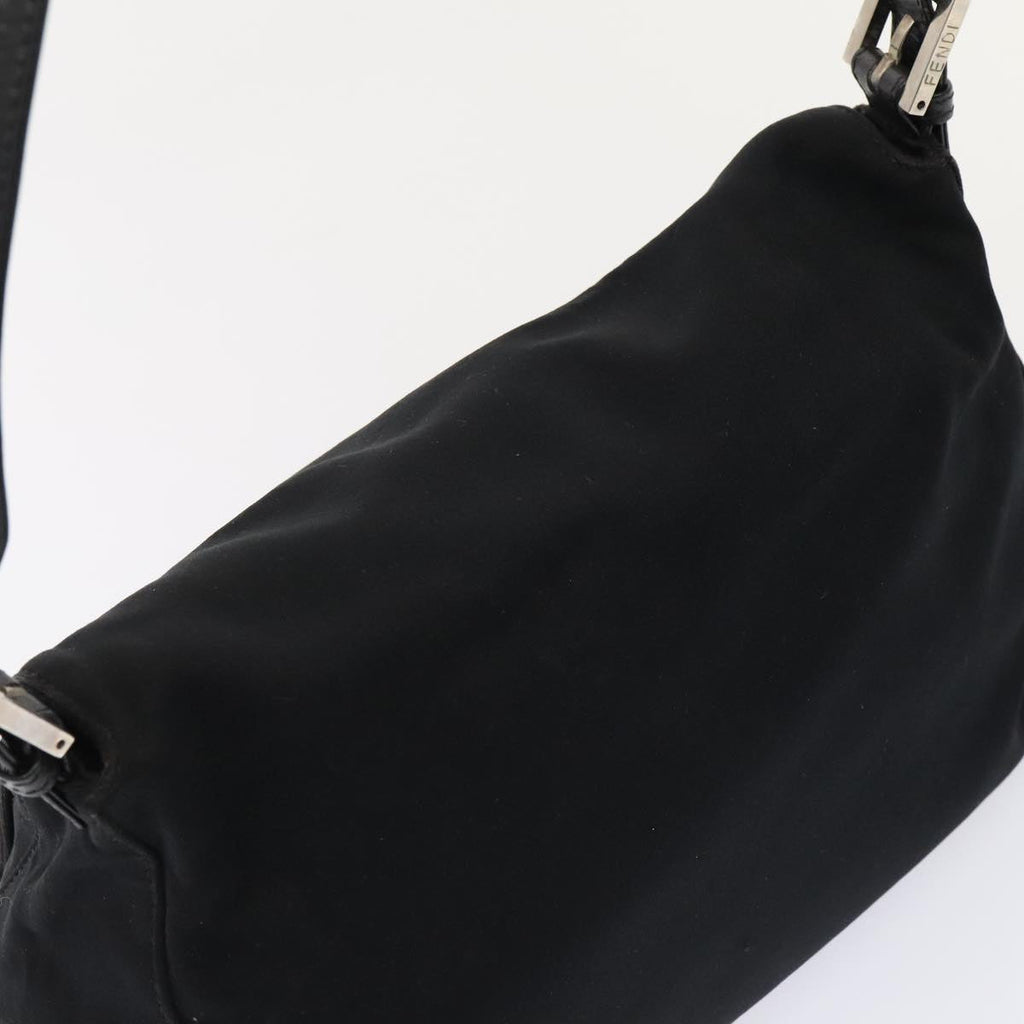 FENDI Mamma Baguette Shoulder Bag Nylon Black Silverep5493