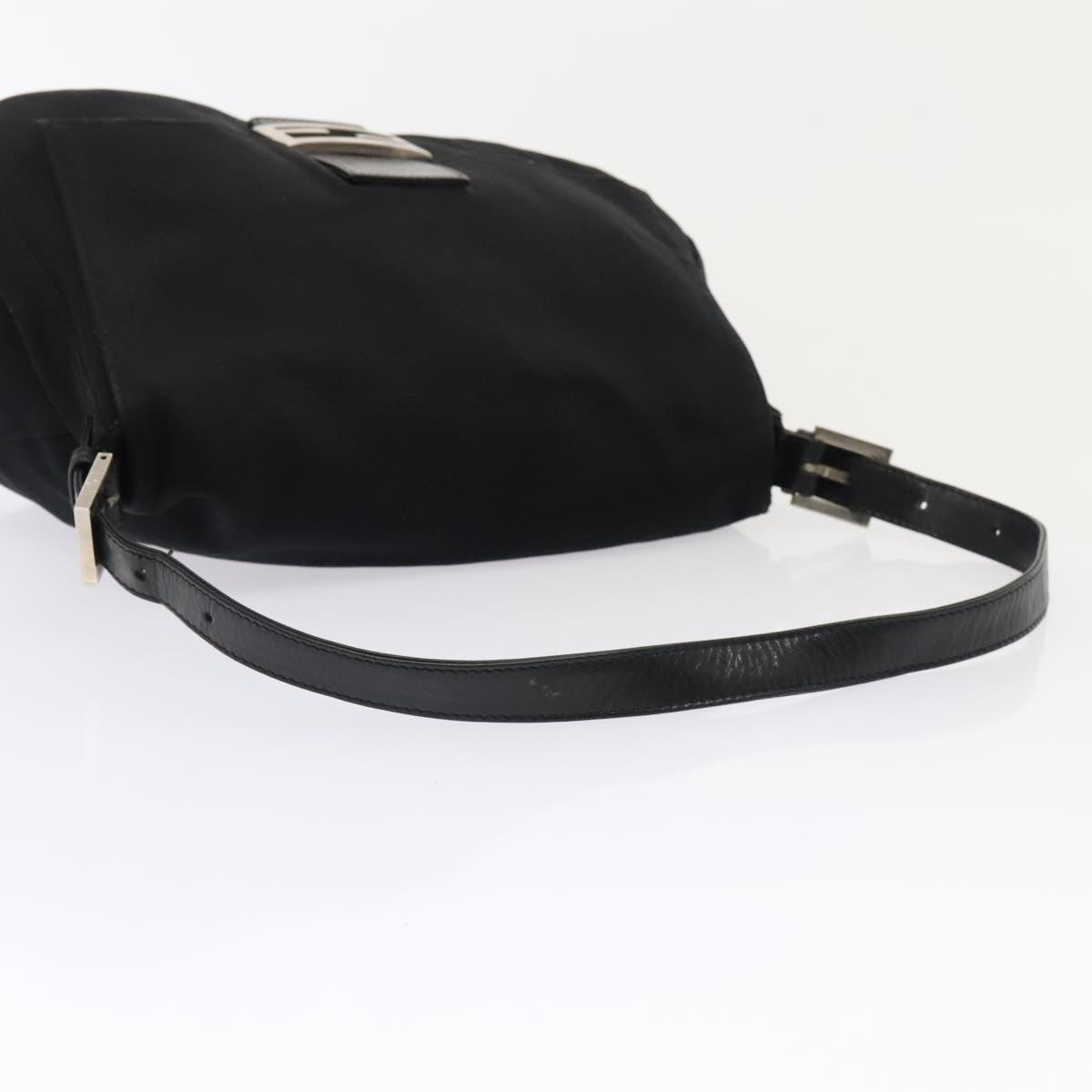 FENDI Mamma Baguette Shoulder Bag Nylon Black Silverep5493