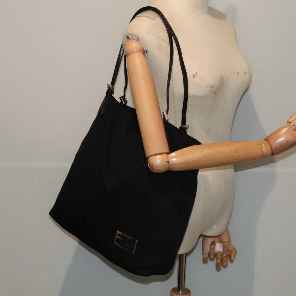 FENDI Tote Bag Nylon Black Silverep5506