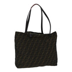 FENDI Zucca Canvas Tote Bag Brown Black goldep5516