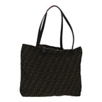 FENDI Zucca Canvas Tote Bag Brown Black goldep5516