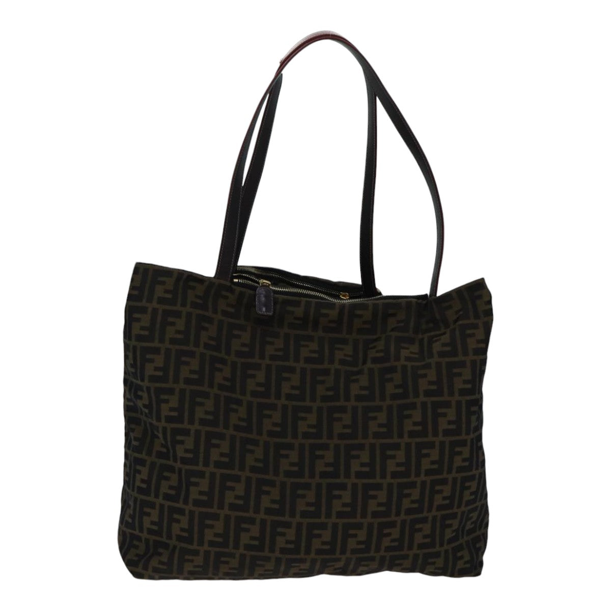 FENDI Zucca Canvas Tote Bag Brown Black goldep5516