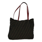 FENDI Zucca Canvas Tote Bag Brown Black goldep5516