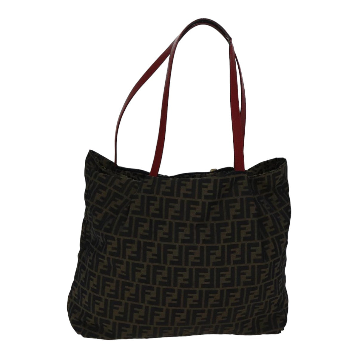 FENDI Zucca Canvas Tote Bag Brown Black goldep5516