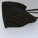 FENDI Zucca Canvas Tote Bag Brown Black goldep5516