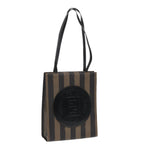 FENDI Pecan Canvas Tote Bag Brown Black goldep5527