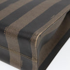 FENDI Pecan Canvas Tote Bag Brown Black goldep5527