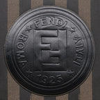 FENDI Pecan Canvas Tote Bag Brown Black goldep5527