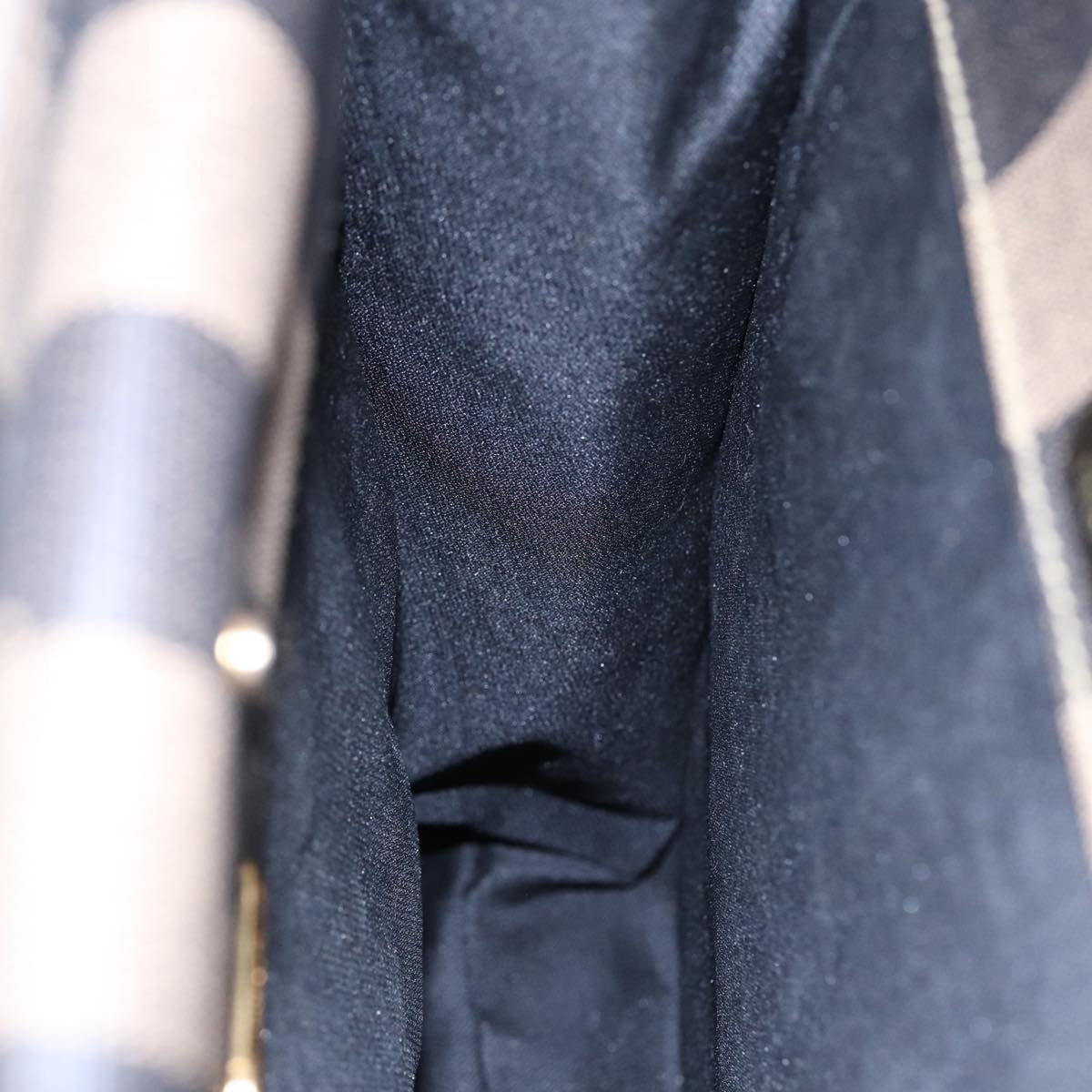 FENDI Pecan Canvas Tote Bag Brown Black goldep5527
